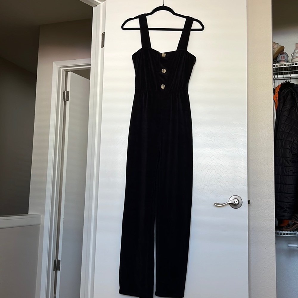 Wide Leg Velvet Jumpsuit